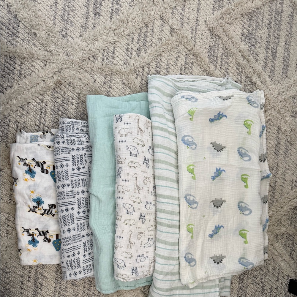 4 for $40 Assorted Muslin Baby Swaddle Blankets